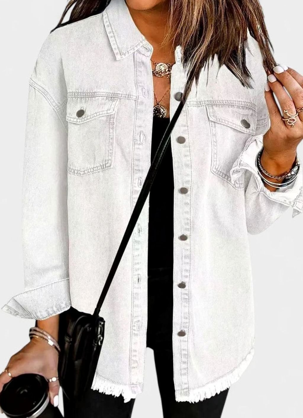 Grace | Women's Comfortable Winter Coat Oversized Denim Shacket