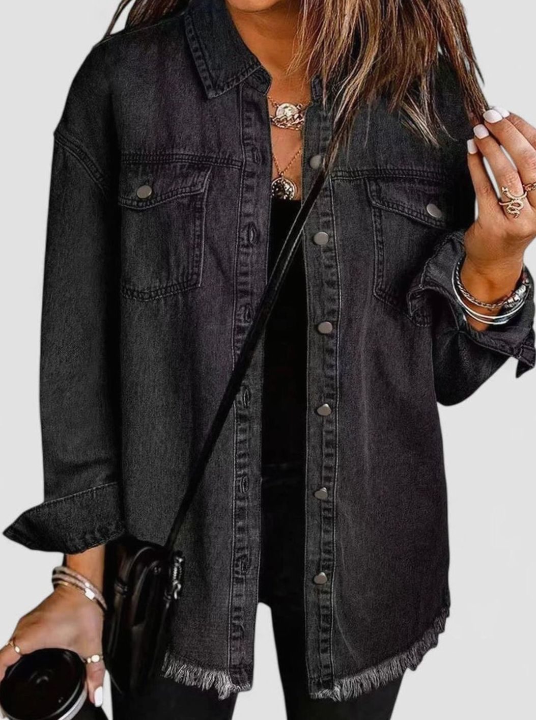Grace | Women's Comfortable Winter Coat Oversized Denim Shacket