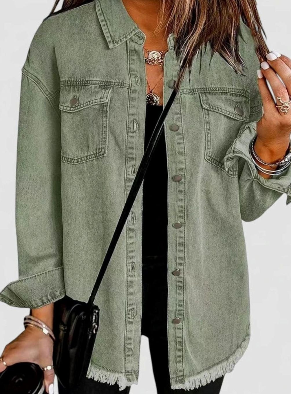 Grace | Women's Comfortable Winter Coat Oversized Denim Shacket