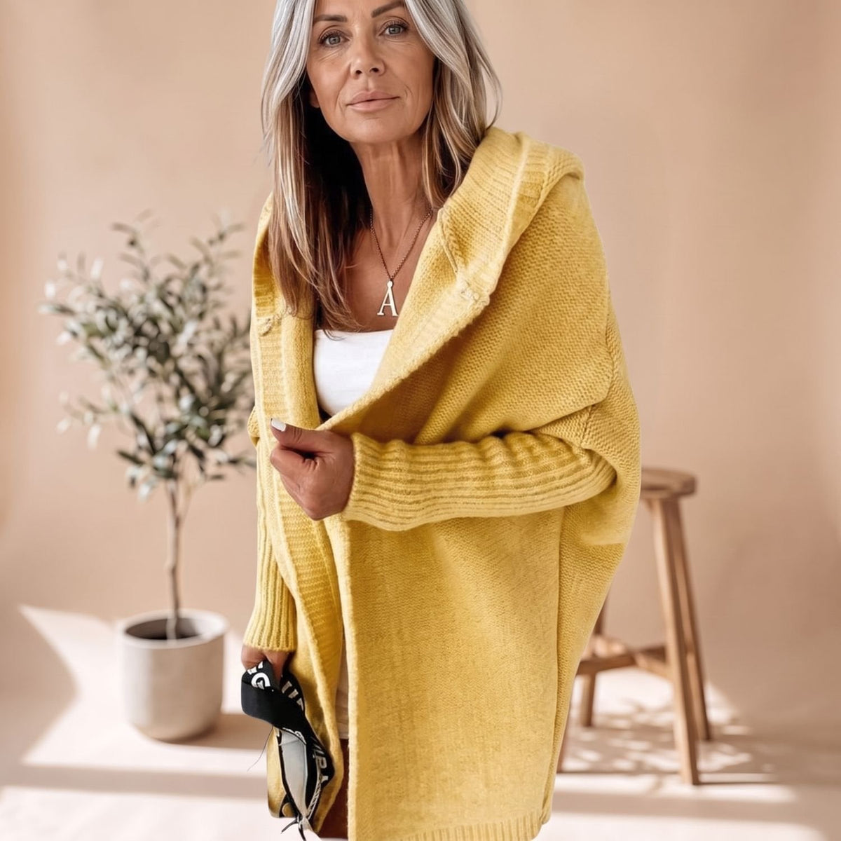 Madison | Women's Cozy Hooded Open-Front Knit Cardigan