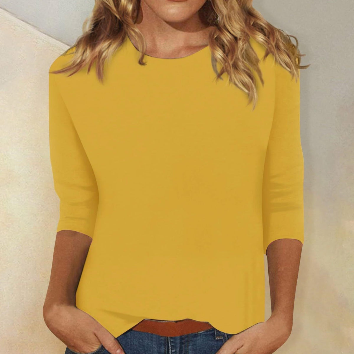 Harper | Women's Crew Neck 3/4 Sleeve Relaxed Casual Top