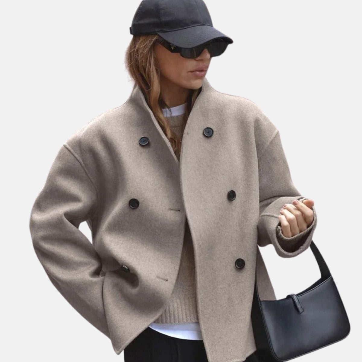 Isabella | Women's Double-Breasted Hip-Length Wool-Look Winter Coat