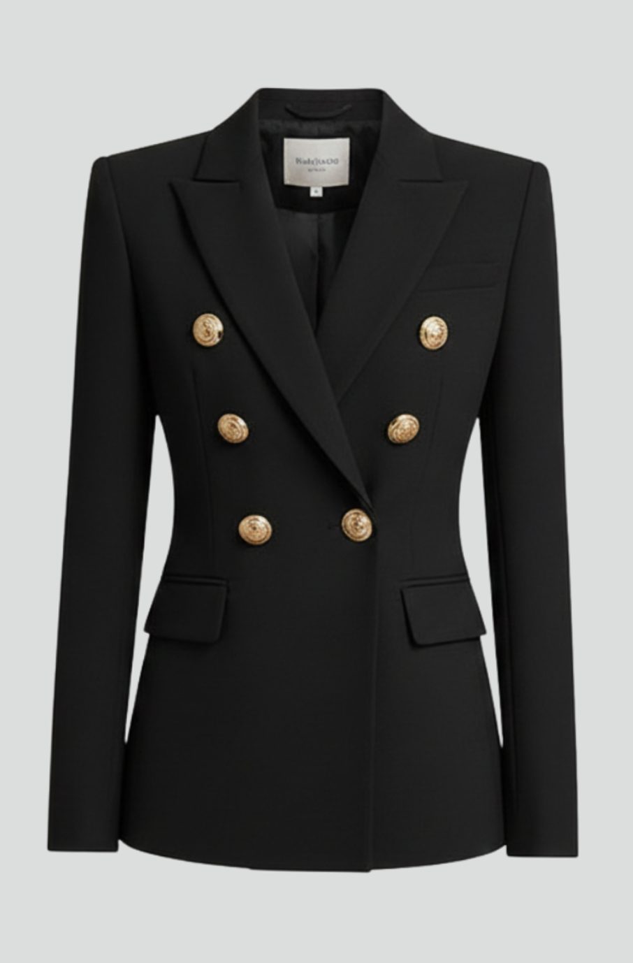 Aria | Women's Double-Breasted Tailored Blazer Gold-Tone Buttons