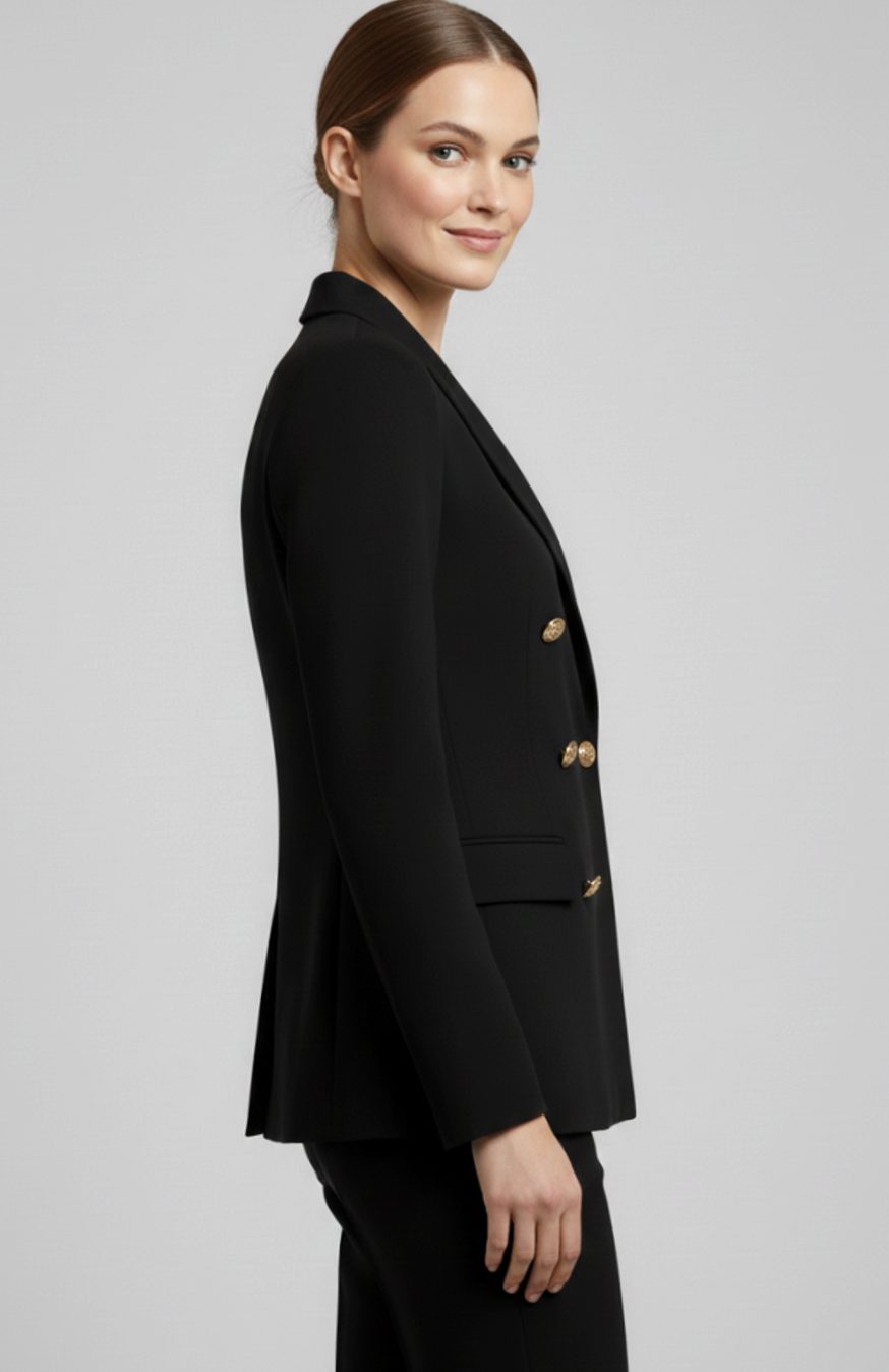 Aria | Women's Double-Breasted Tailored Blazer Gold-Tone Buttons