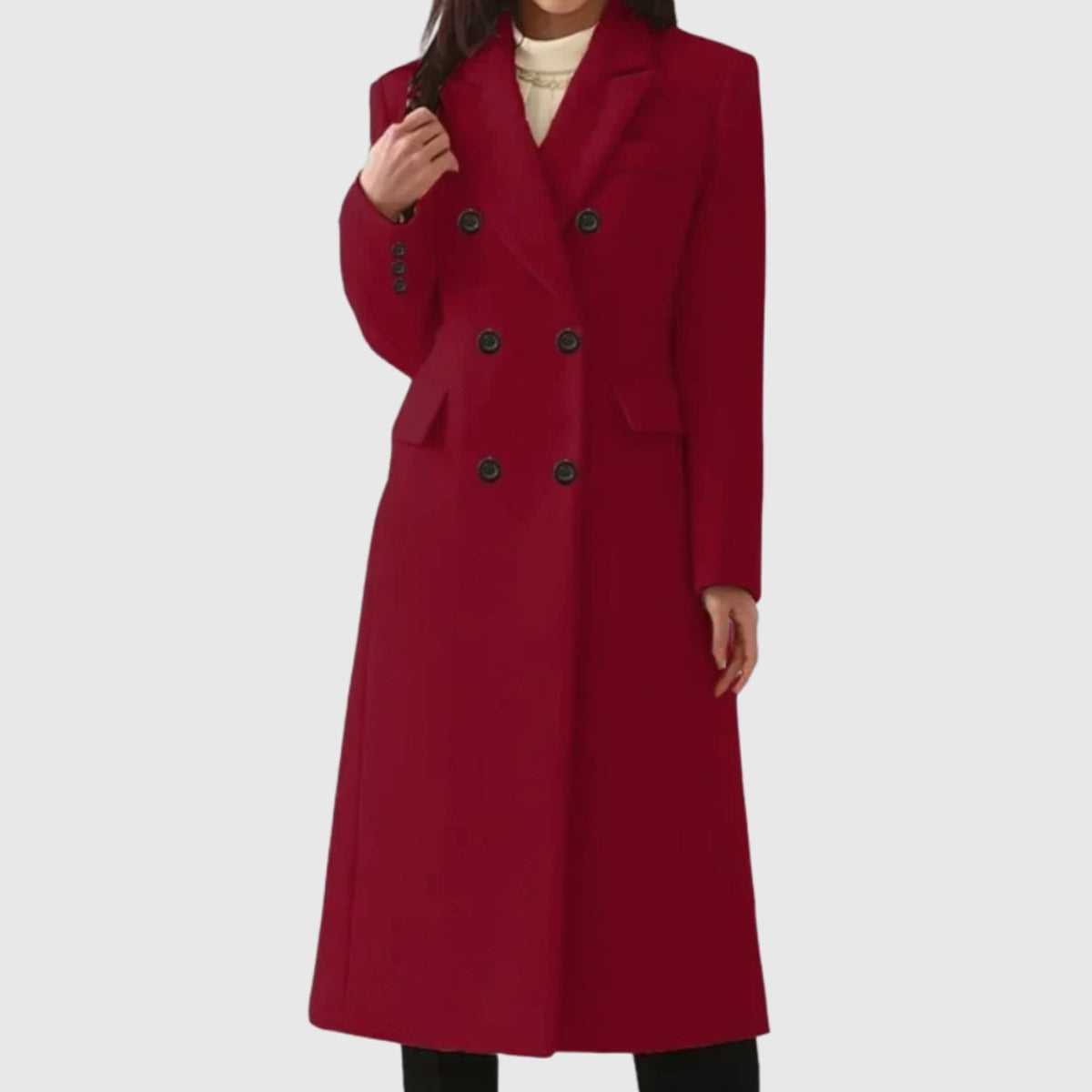 Isabella | Women's Double-Breasted Wool Winter Coat Notch Lapel Long