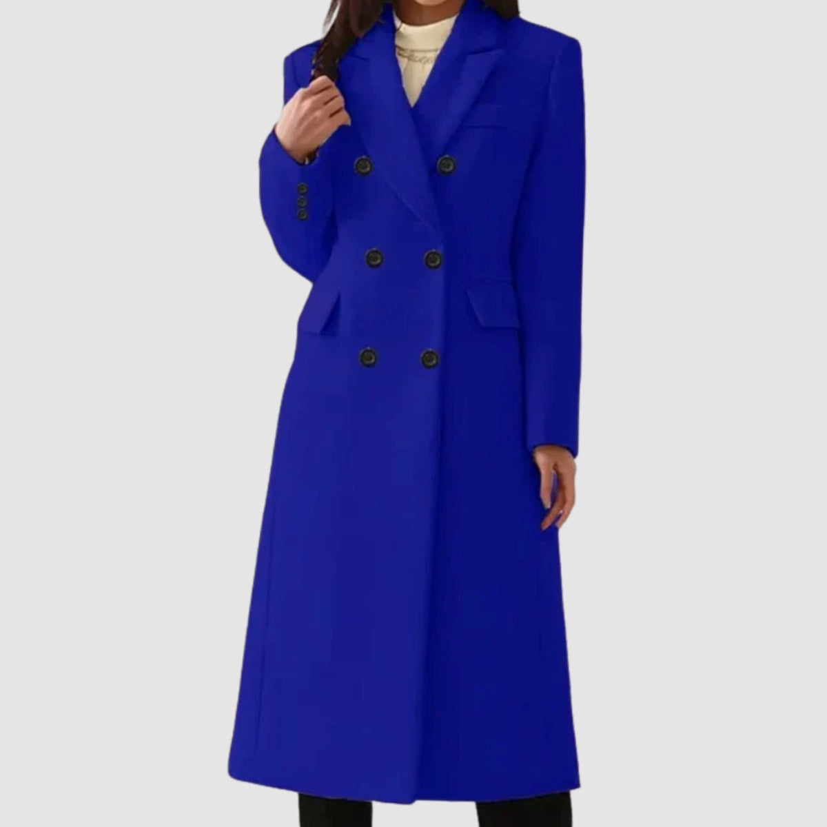 Isabella | Women's Double-Breasted Wool Winter Coat Notch Lapel Long