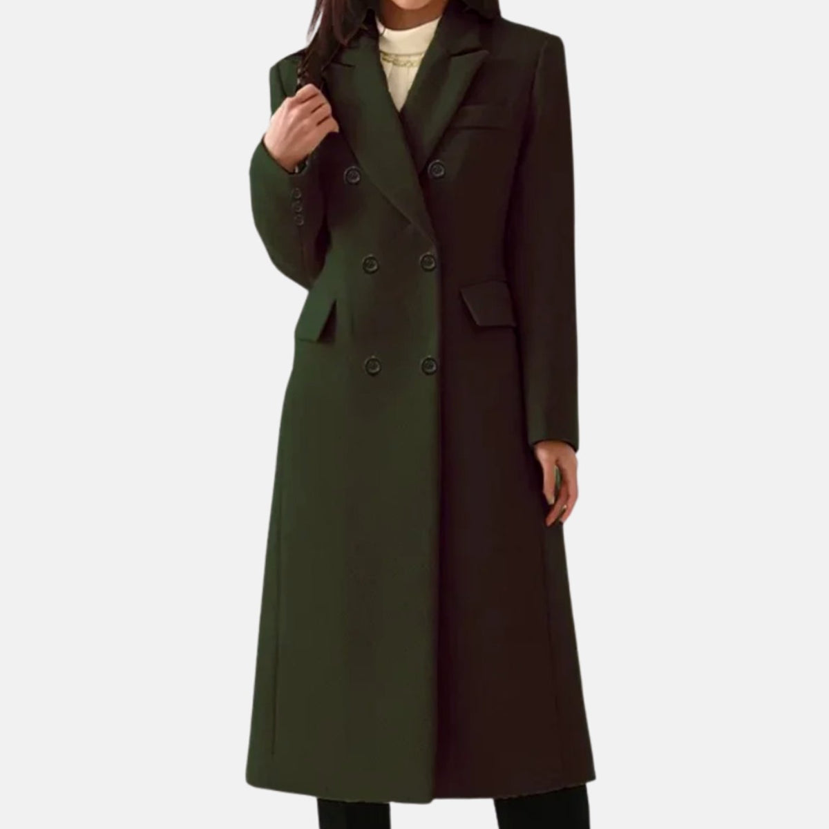 Isabella | Women's Double-Breasted Wool Winter Coat Notch Lapel Long