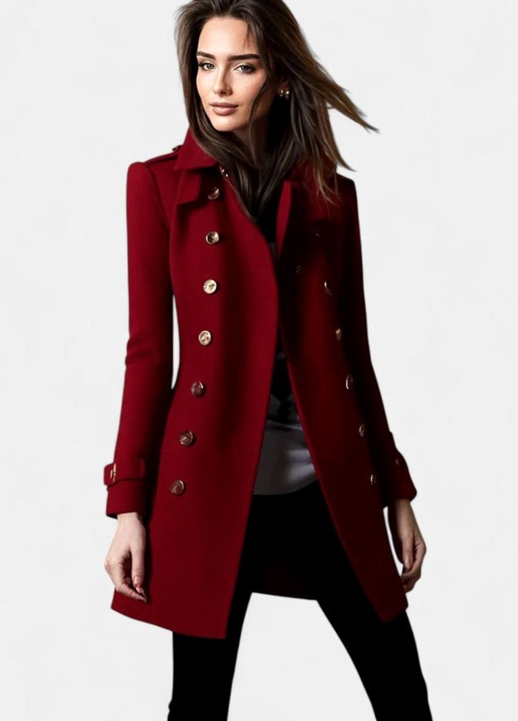 Scarlett | Women's Elegant Double-Breasted Wool-Blend Winter Coat