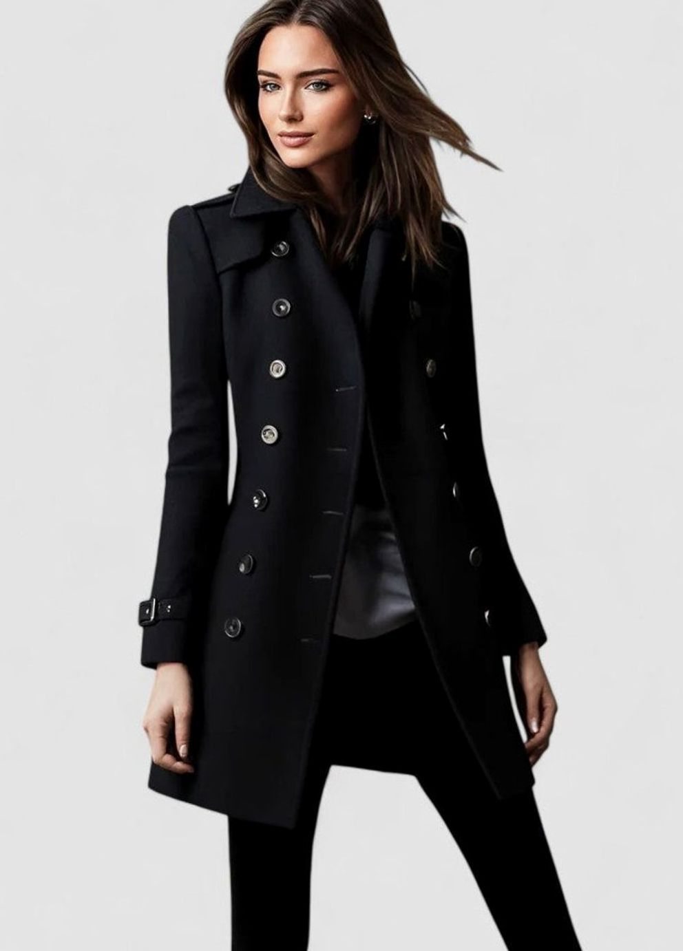 Scarlett | Women's Elegant Double-Breasted Wool-Blend Winter Coat
