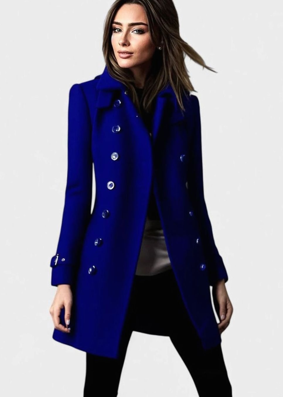 Scarlett | Women's Elegant Double-Breasted Wool-Blend Winter Coat