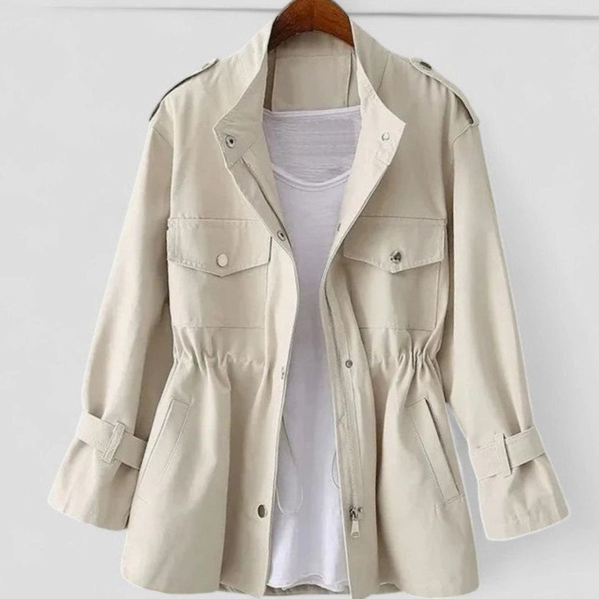 Emma | Women's Elegant Drawstring-Waist Utility Jacket