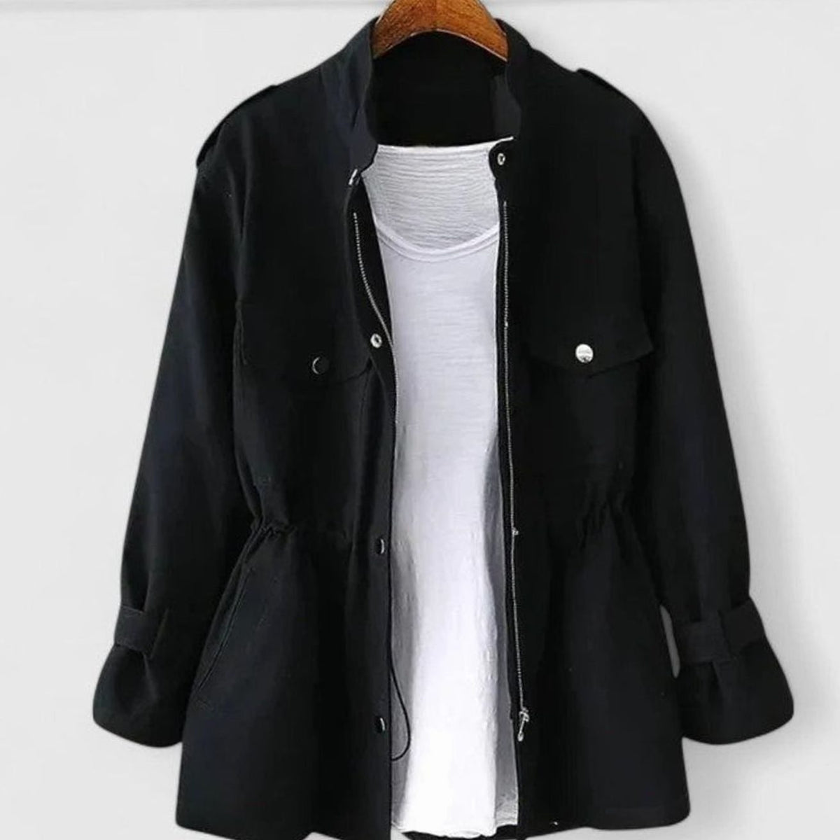 Emma | Women's Elegant Drawstring-Waist Utility Jacket