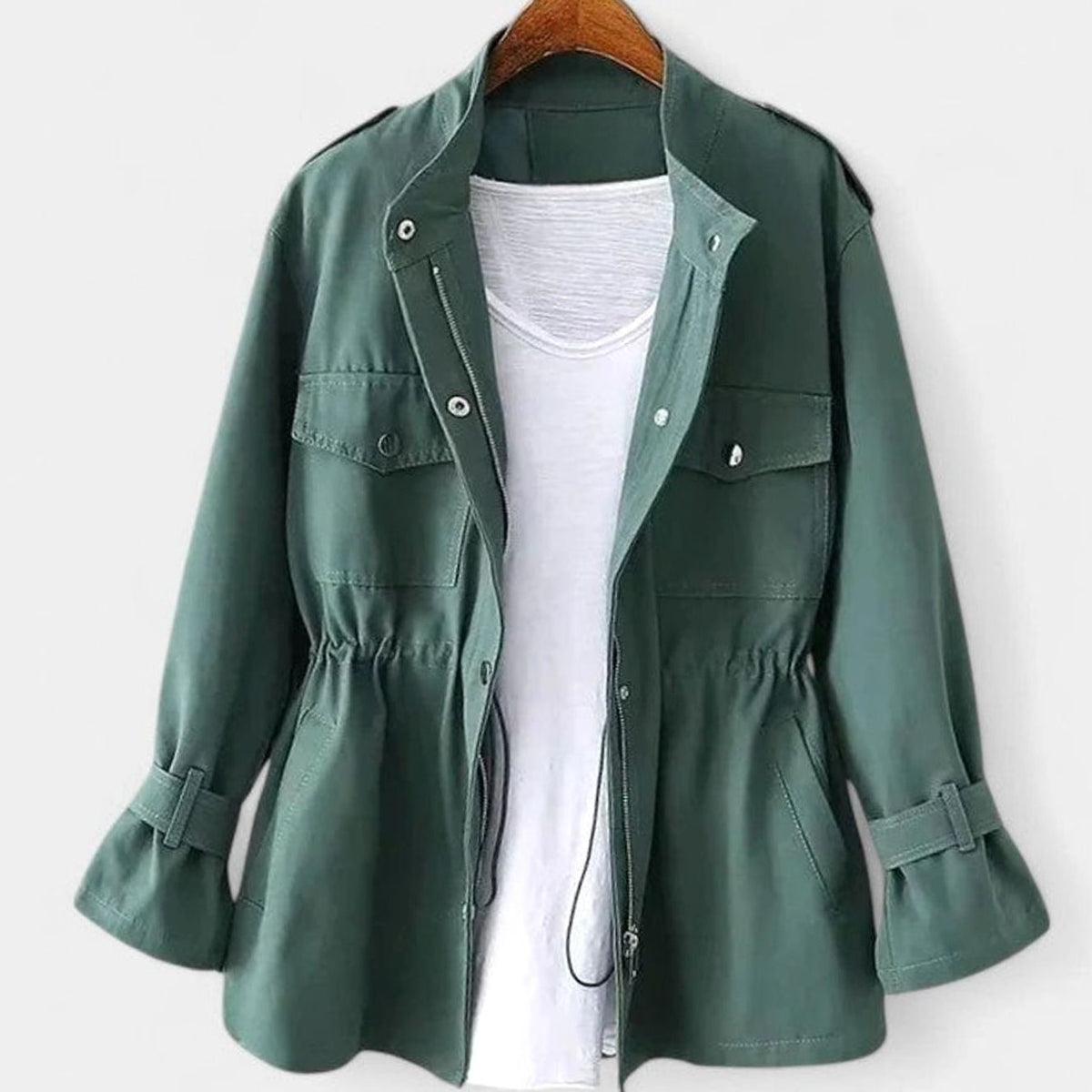Emma | Women's Elegant Drawstring-Waist Utility Jacket