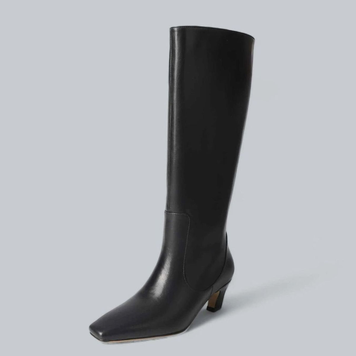 Madison | Women's Elegant Knee High Boots Square-Toe Low Kitten Heel