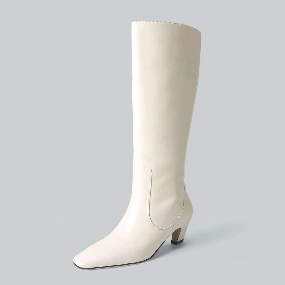 Madison | Women's Elegant Knee High Boots Square-Toe Low Kitten Heel