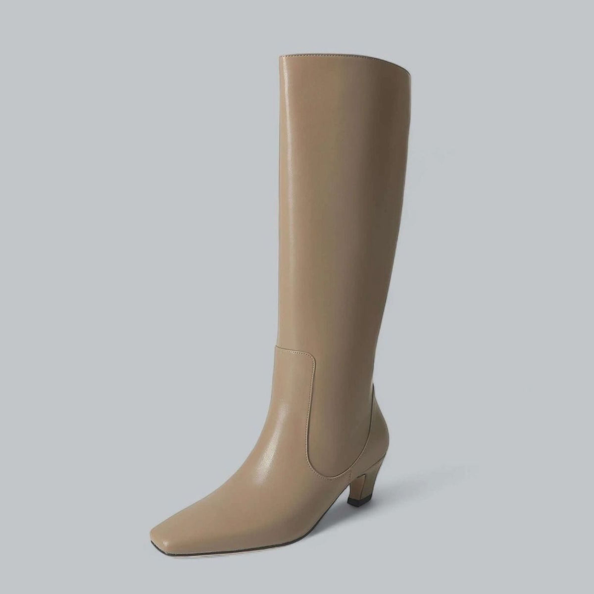 Madison | Women's Elegant Knee High Boots Square-Toe Low Kitten Heel