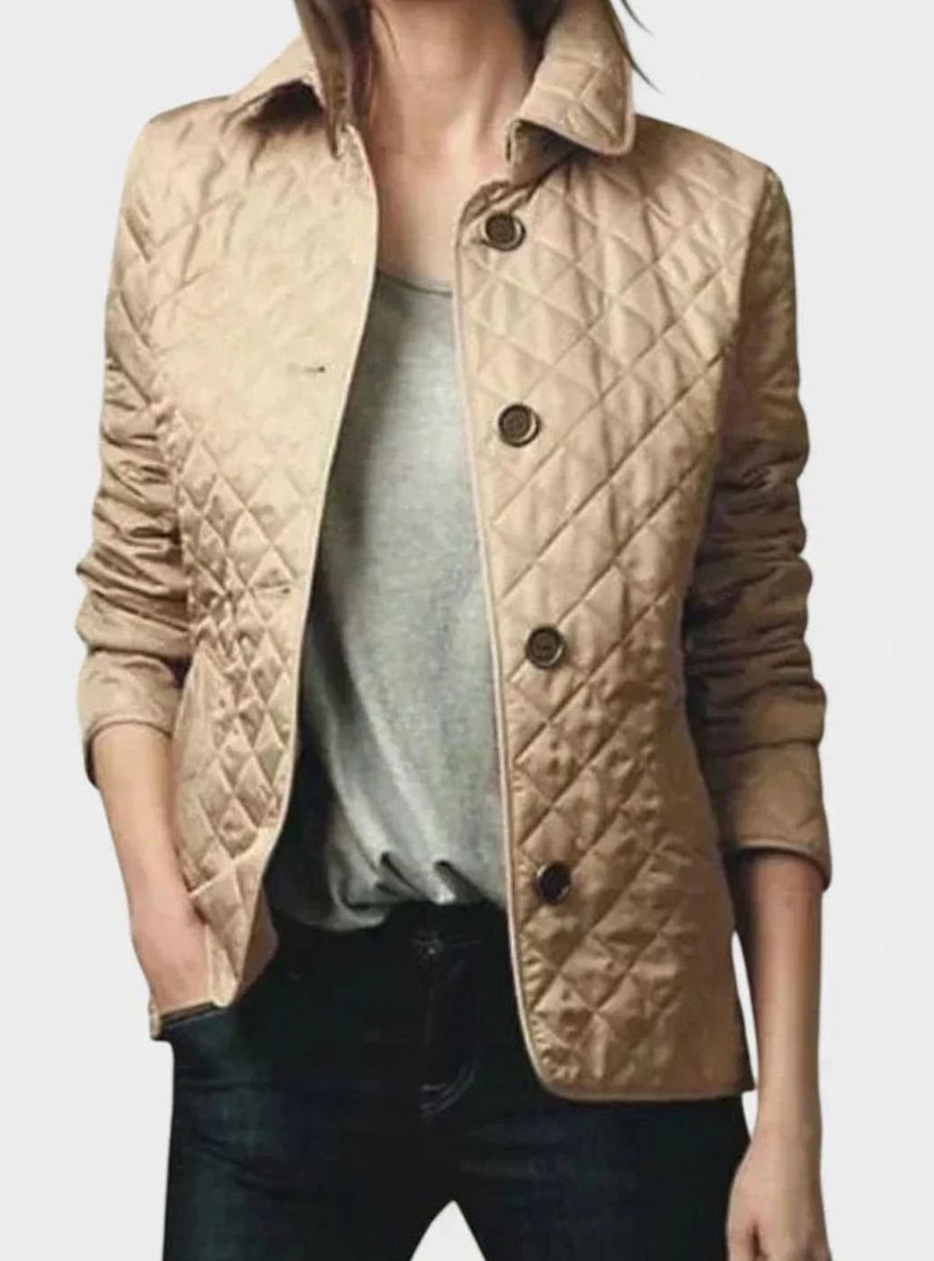 Scarlett | Women's Elegant Quilted Winter Coat Button-Front Jacket