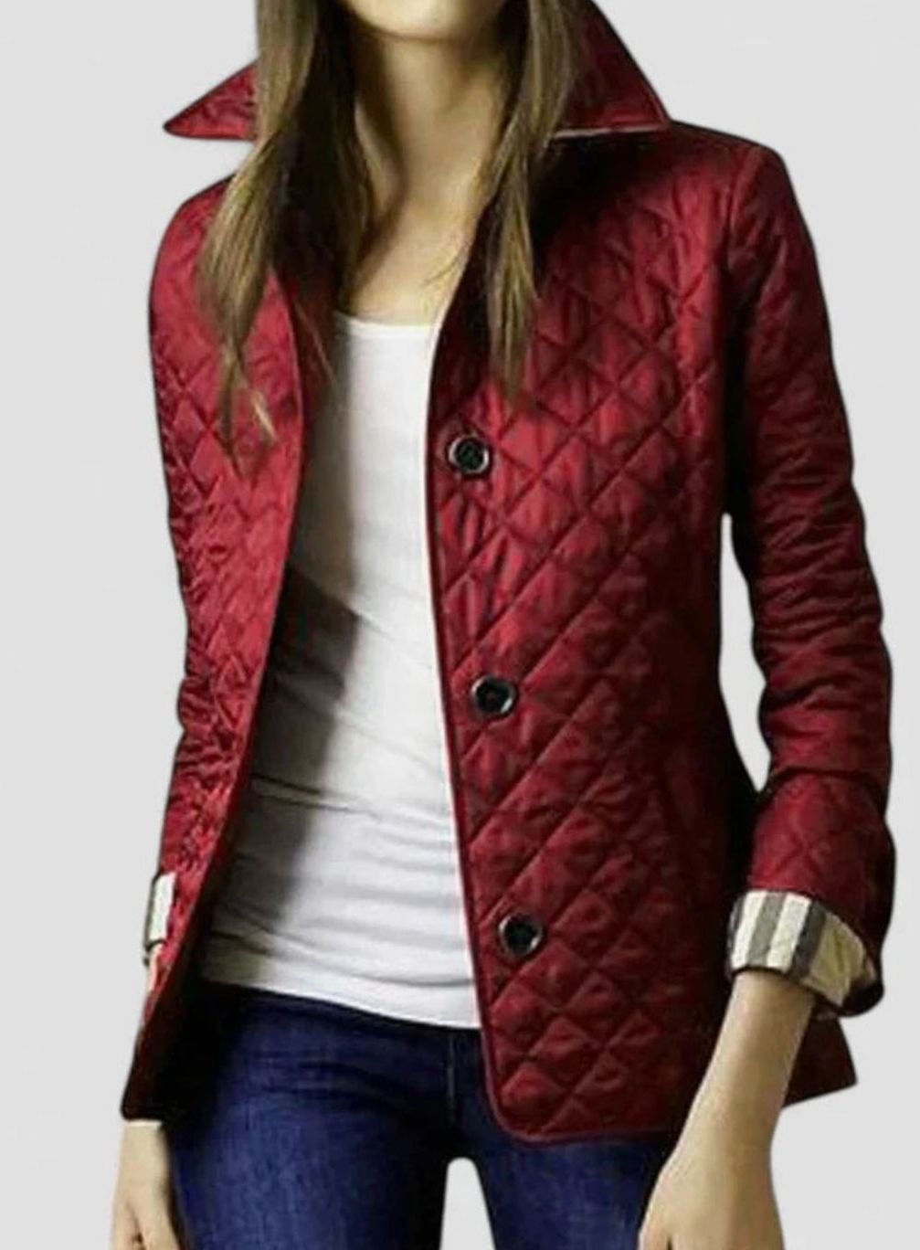 Scarlett | Women's Elegant Quilted Winter Coat Button-Front Jacket