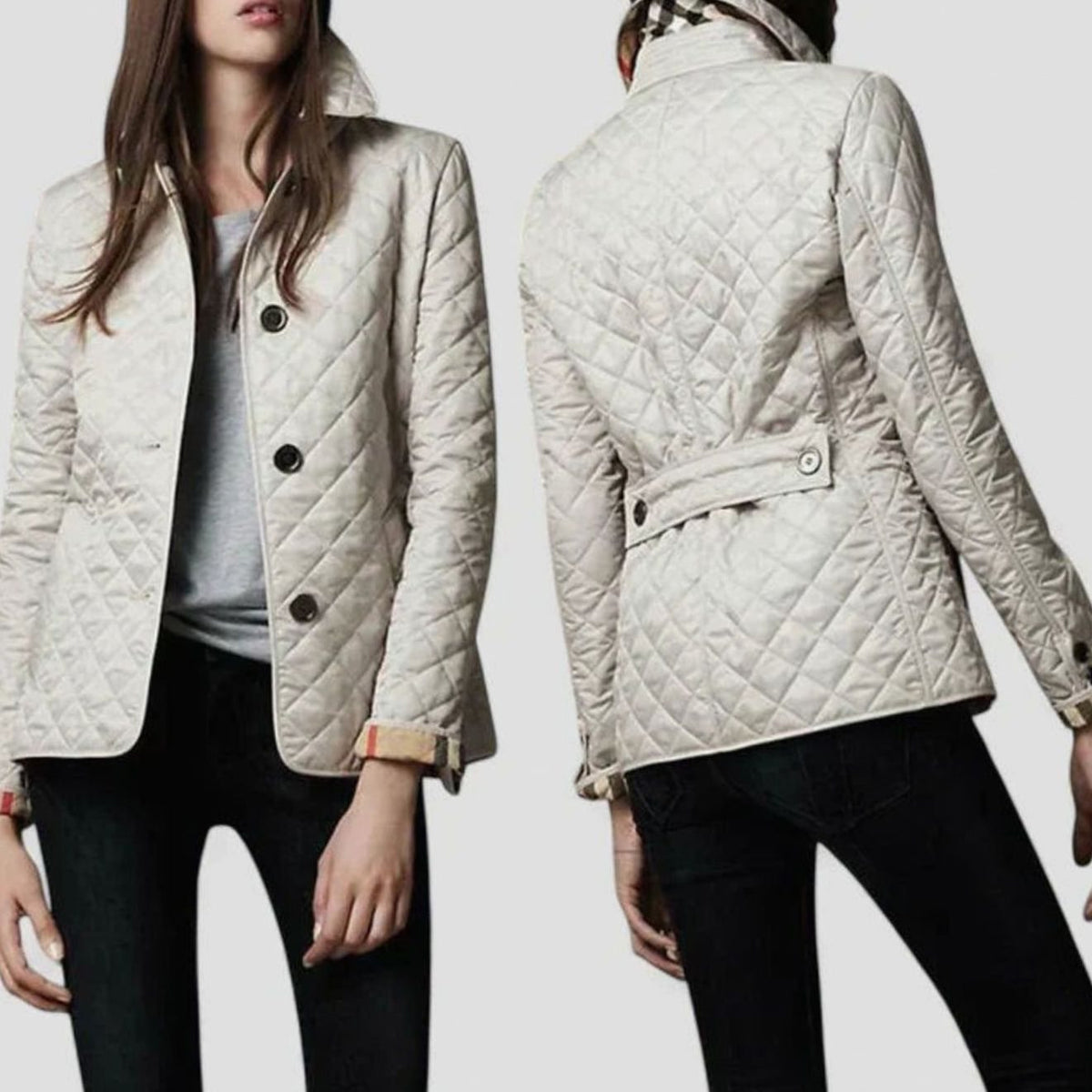 Scarlett | Women's Elegant Quilted Winter Coat Button-Front Jacket
