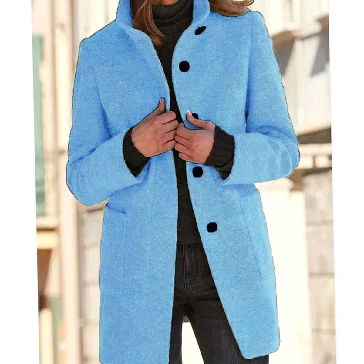 Aria | Women's Elegant Winter Coat Structured Single-Breasted Wool-Blend