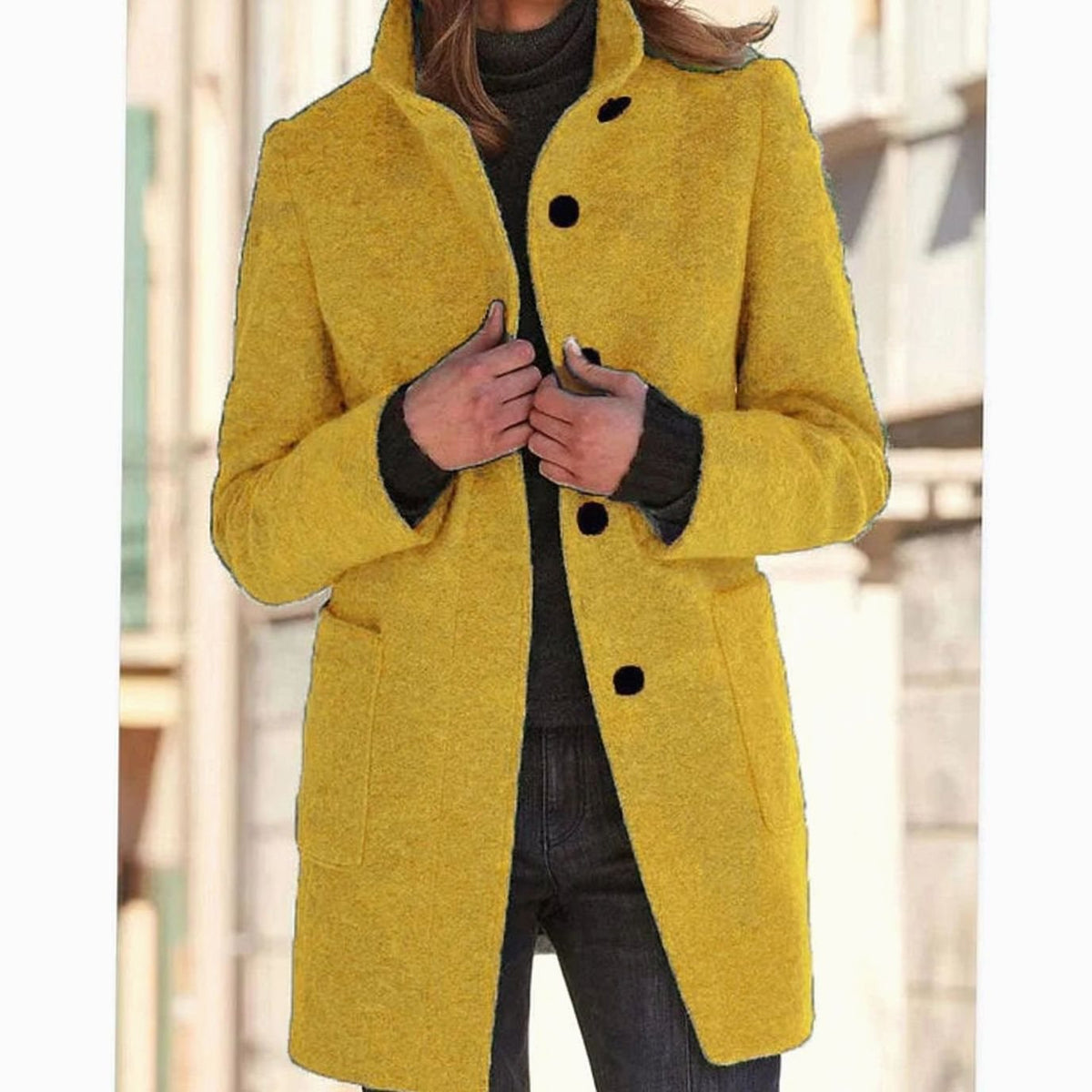 Aria | Women's Elegant Winter Coat Structured Single-Breasted Wool-Blend