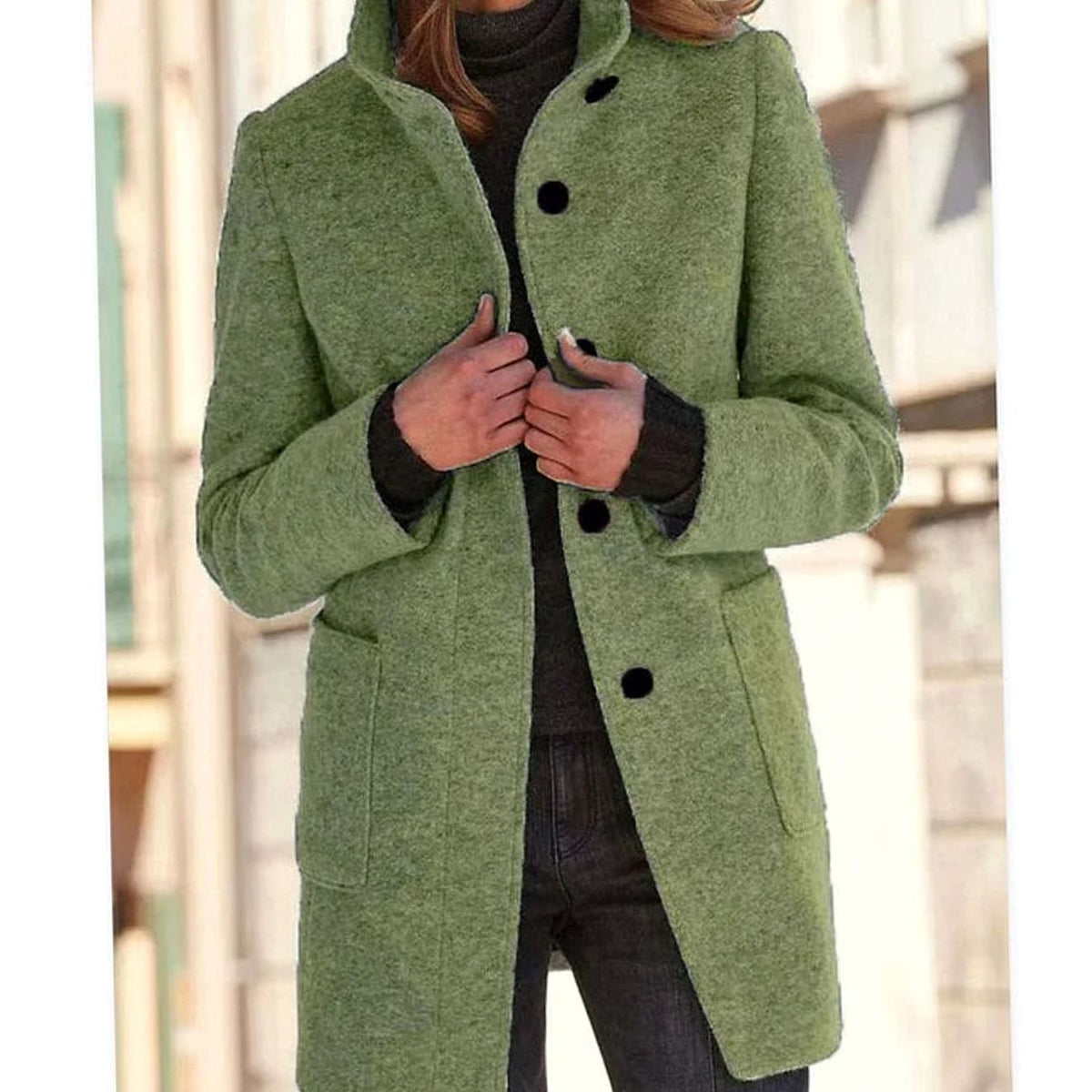 Aria | Women's Elegant Winter Coat Structured Single-Breasted Wool-Blend