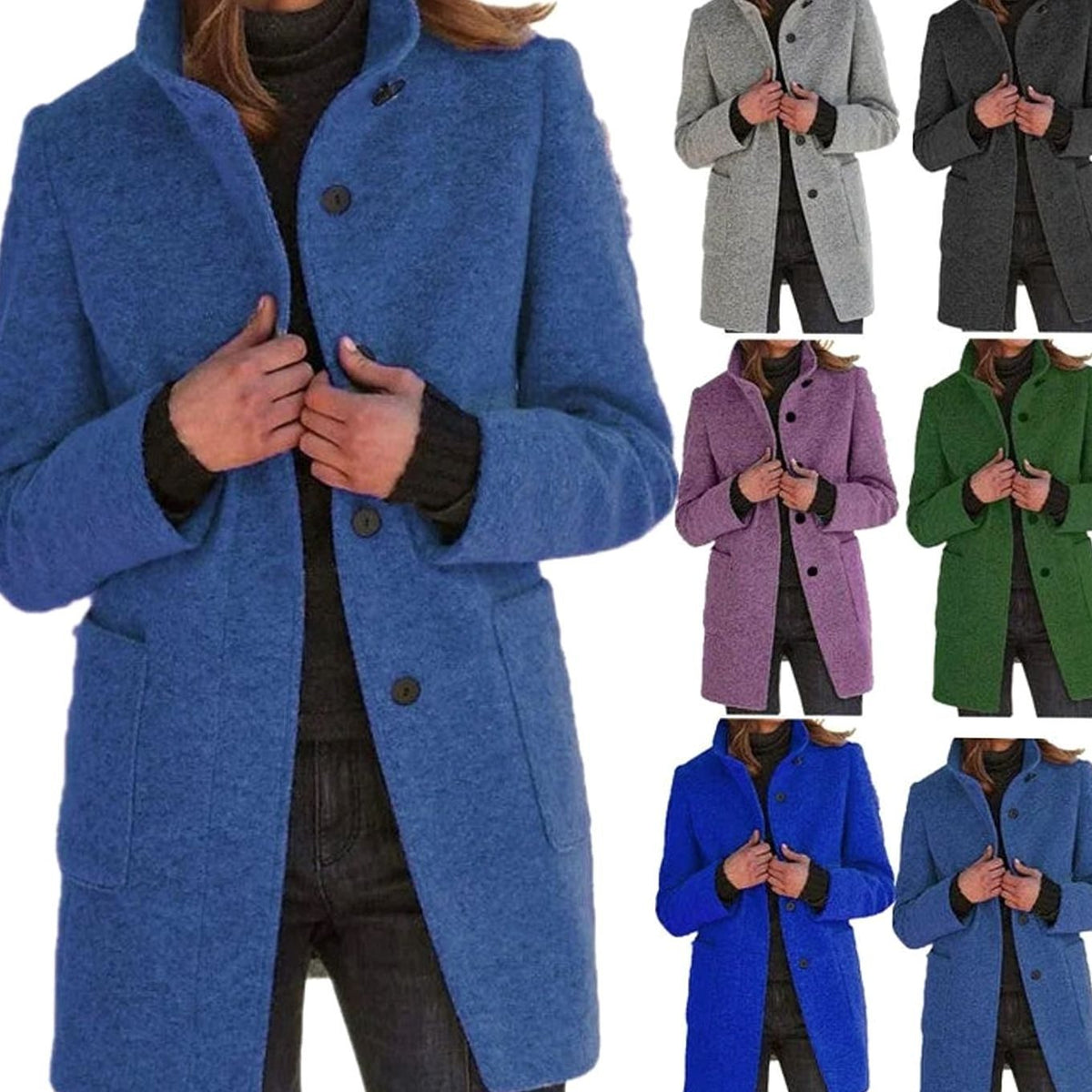 Aria | Women's Elegant Winter Coat Structured Single-Breasted Wool-Blend