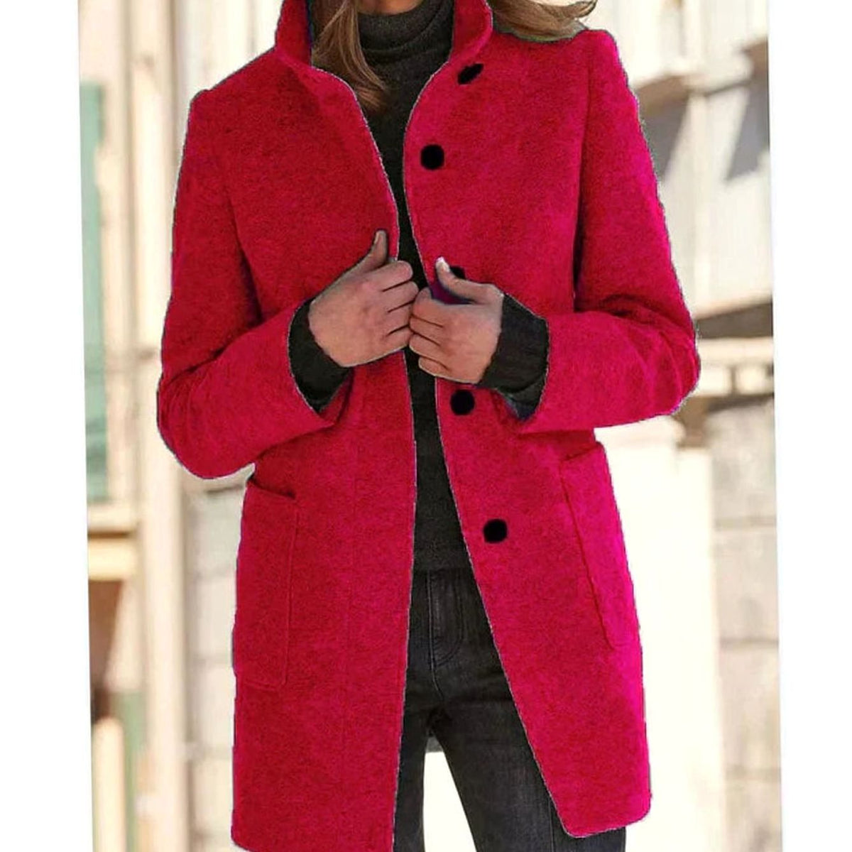Aria | Women's Elegant Winter Coat Structured Single-Breasted Wool-Blend