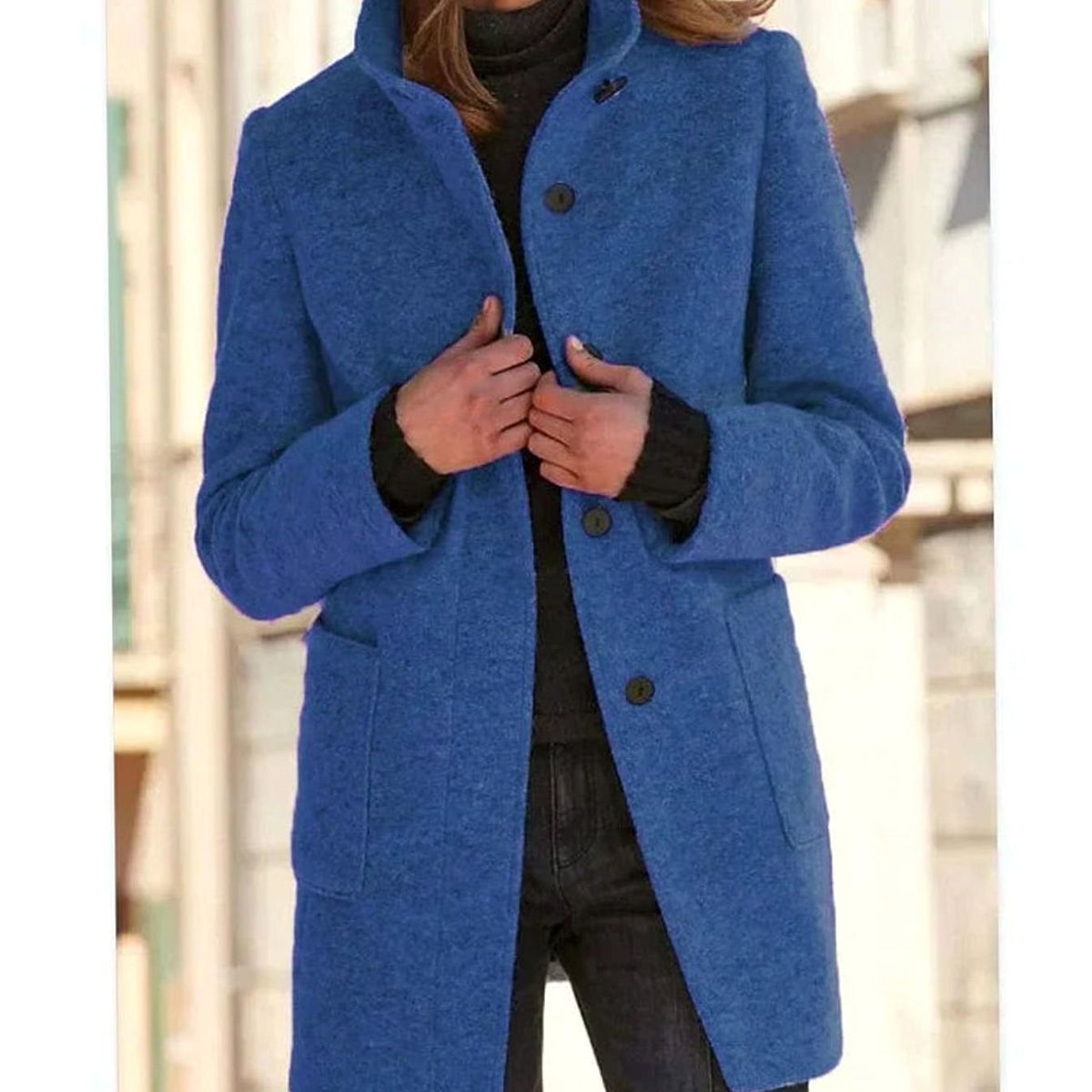 Aria | Women's Elegant Winter Coat Structured Single-Breasted Wool-Blend