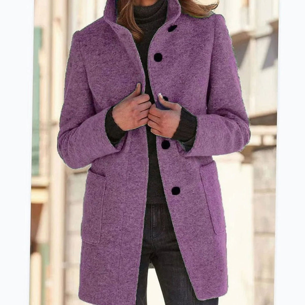 Aria | Women's Elegant Winter Coat Structured Single-Breasted Wool-Blend
