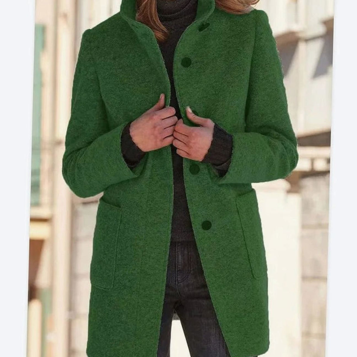 Aria | Women's Elegant Winter Coat Structured Single-Breasted Wool-Blend