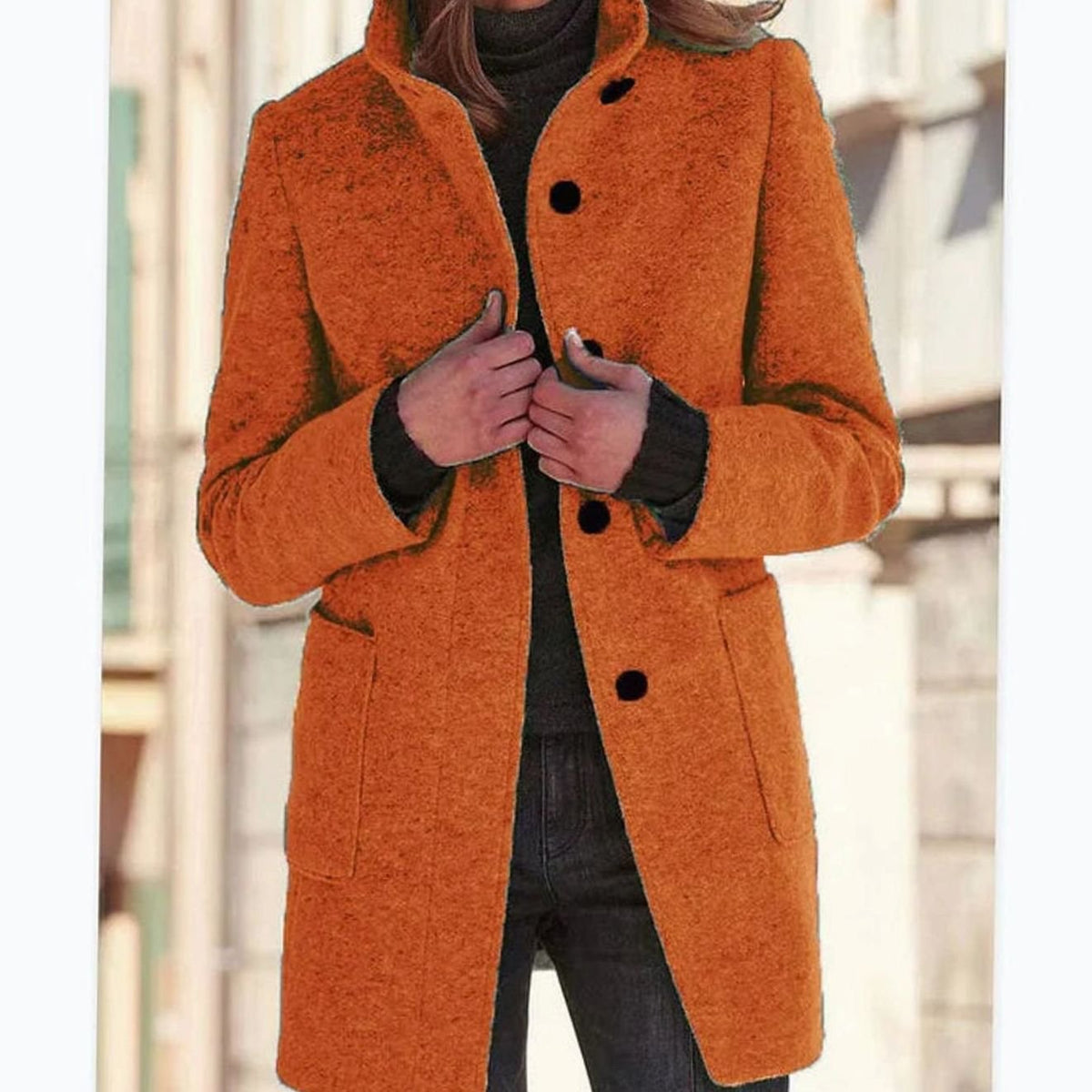 Aria | Women's Elegant Winter Coat Structured Single-Breasted Wool-Blend