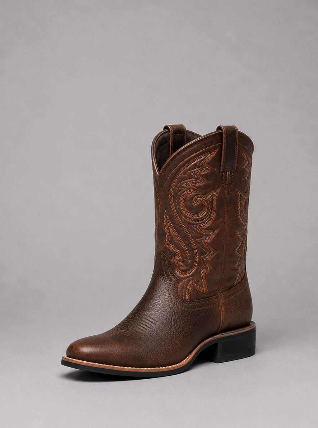 Isabella | Women's Embroidered Leather Cowgirl Boots Block Heel