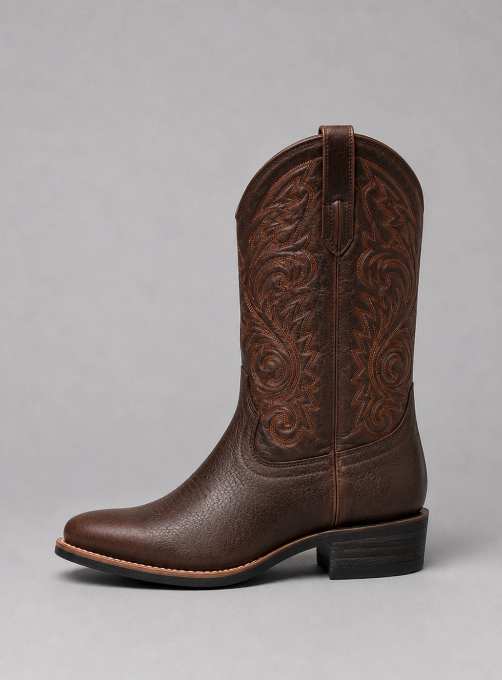 Isabella | Women's Embroidered Leather Cowgirl Boots Block Heel