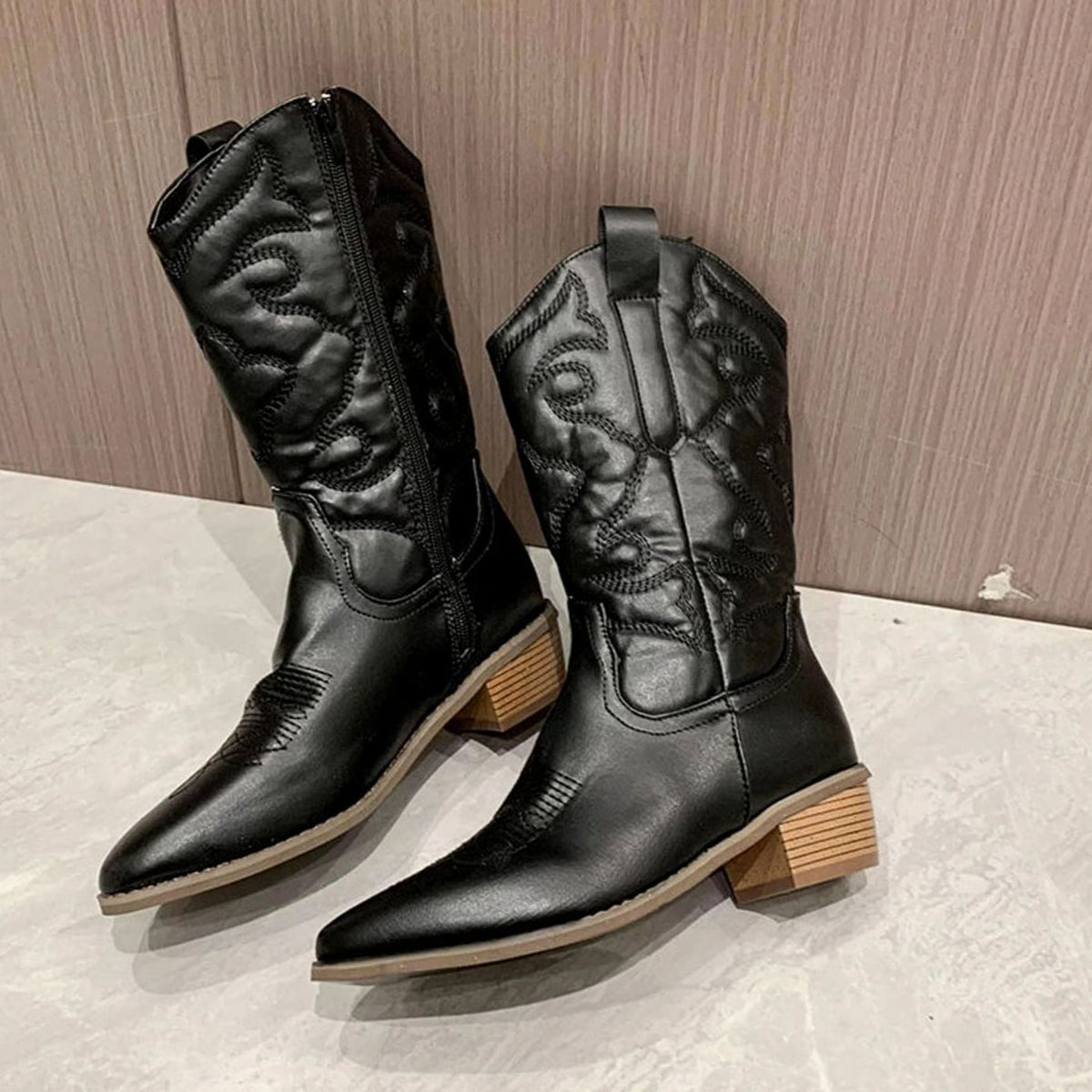 Sophia | Women's Embroidered Mid-Calf Western Cowgirl Boots