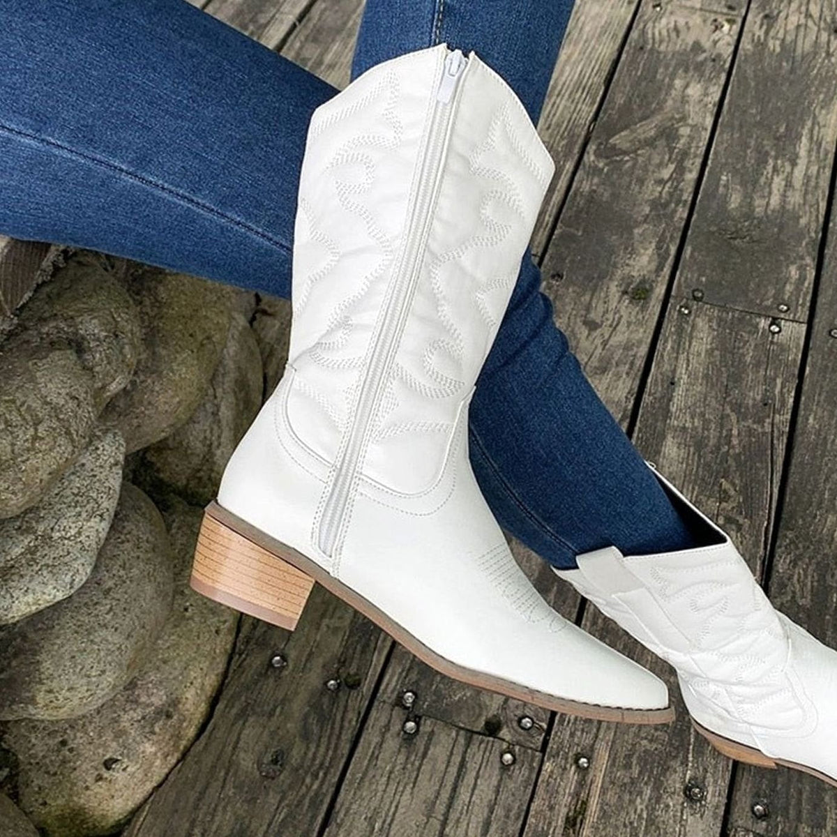 Sophia | Women's Embroidered Mid-Calf Western Cowgirl Boots