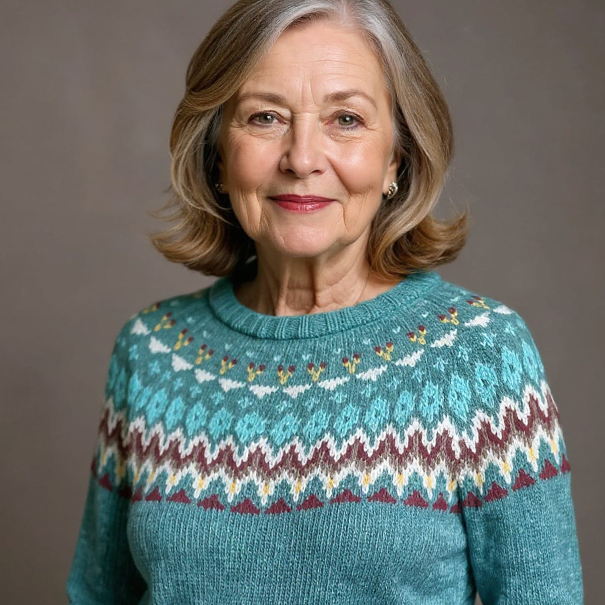 Olivia | Women's Fair Isle Crew-Neck Christmas Sweater