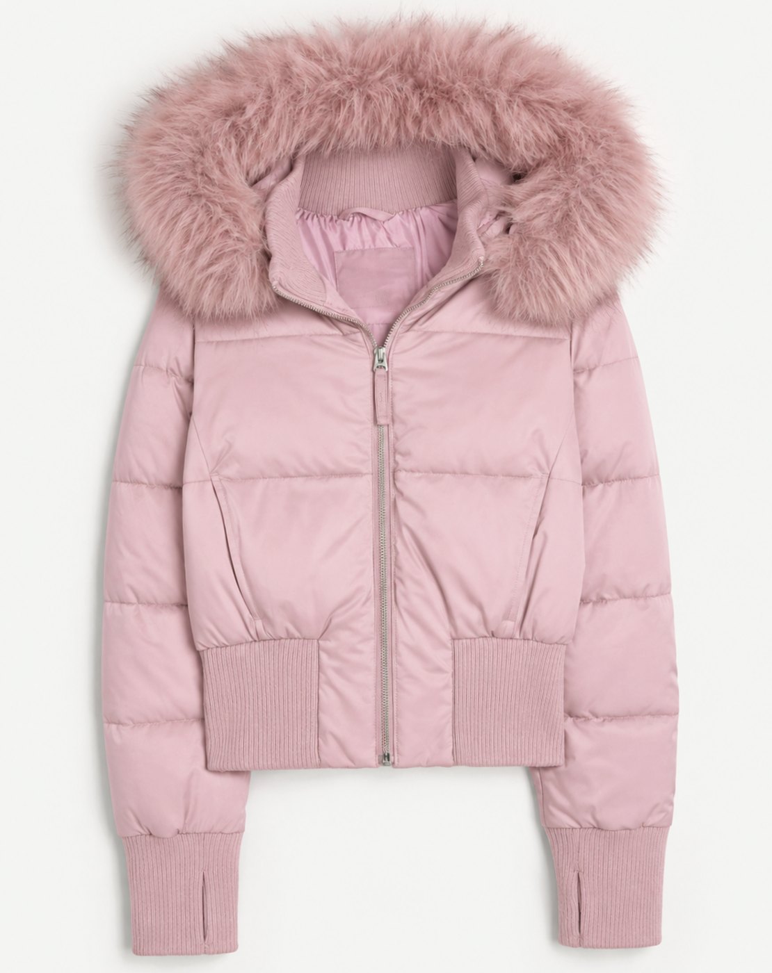 Scarlett | Women's Faux Fur Hooded Cropped Puffer Jacket