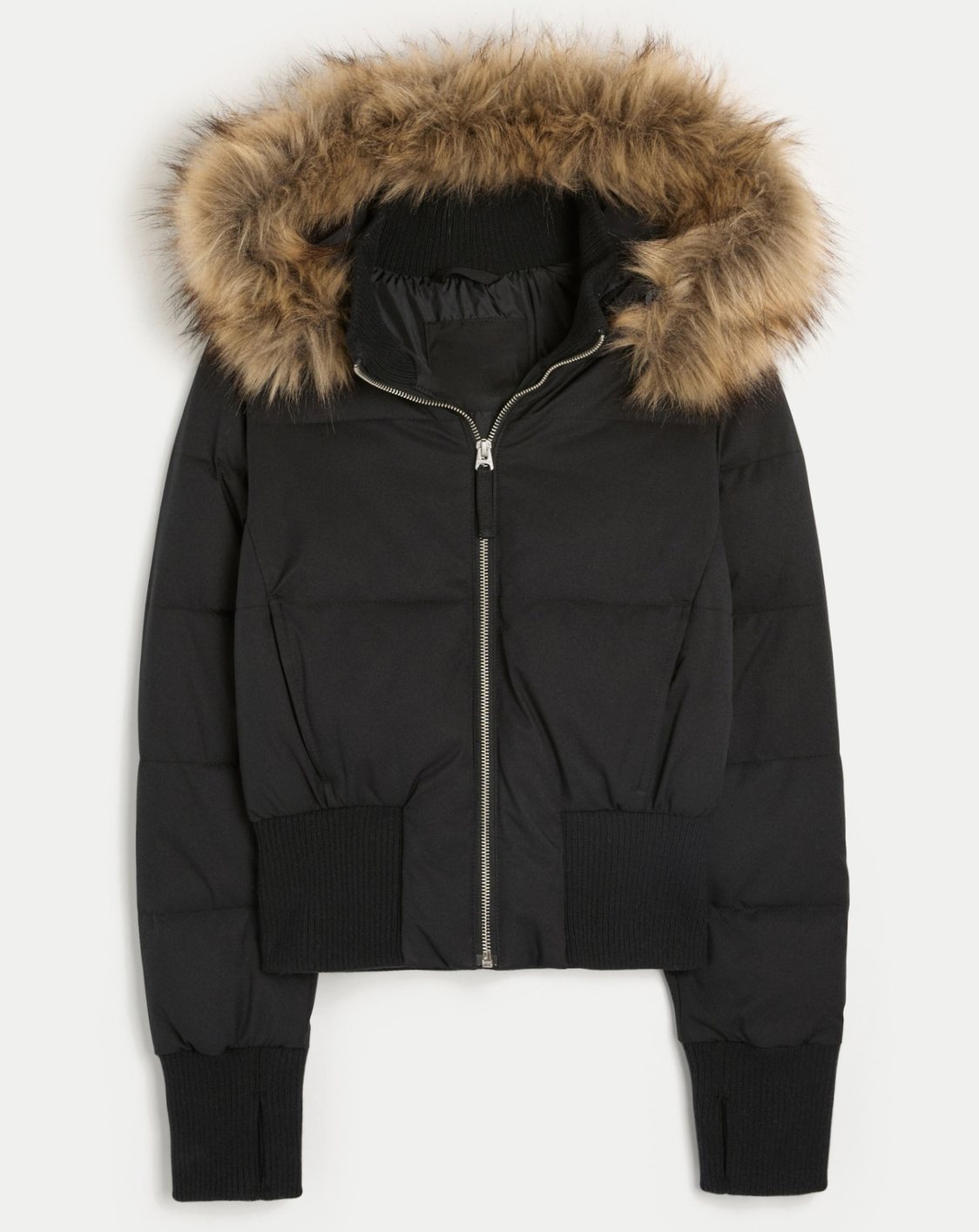 Scarlett | Women's Faux Fur Hooded Cropped Puffer Jacket