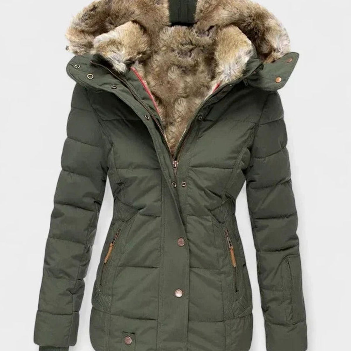 Luna | Women's Faux-Fur Hooded Quilted Puffer Winter Coat