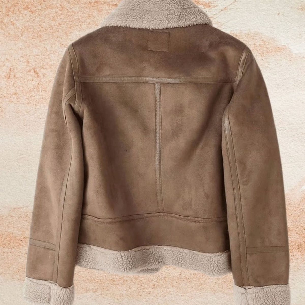 Amelia | Women's Faux Shearling Aviator Jacket Belted Asymmetric-Zip