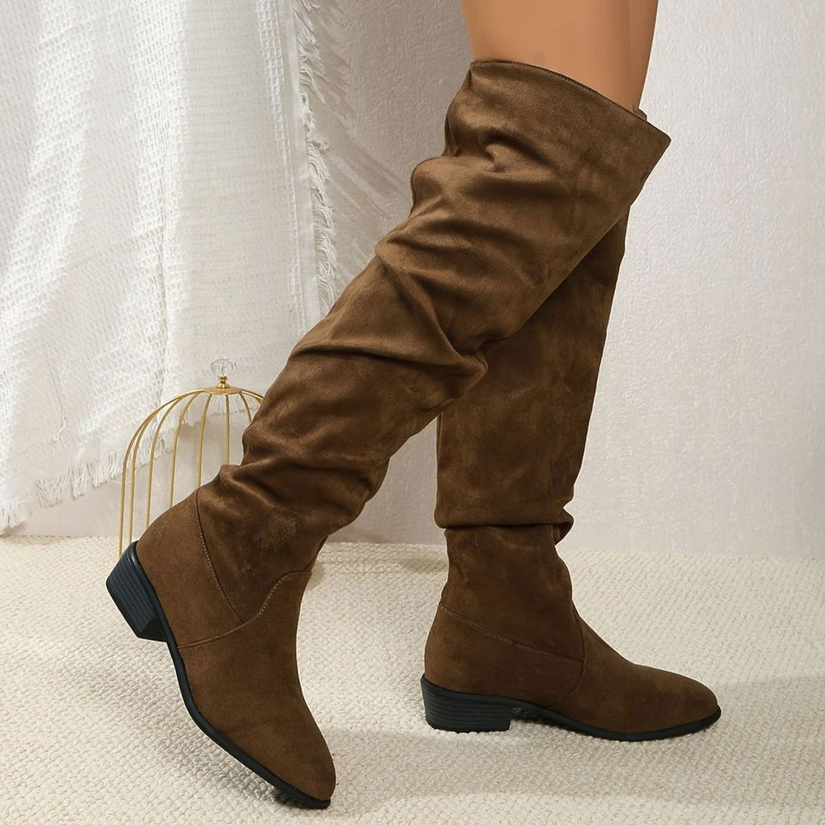 Layla | Women's Faux Suede Slouchy Over-the-Knee High Boots