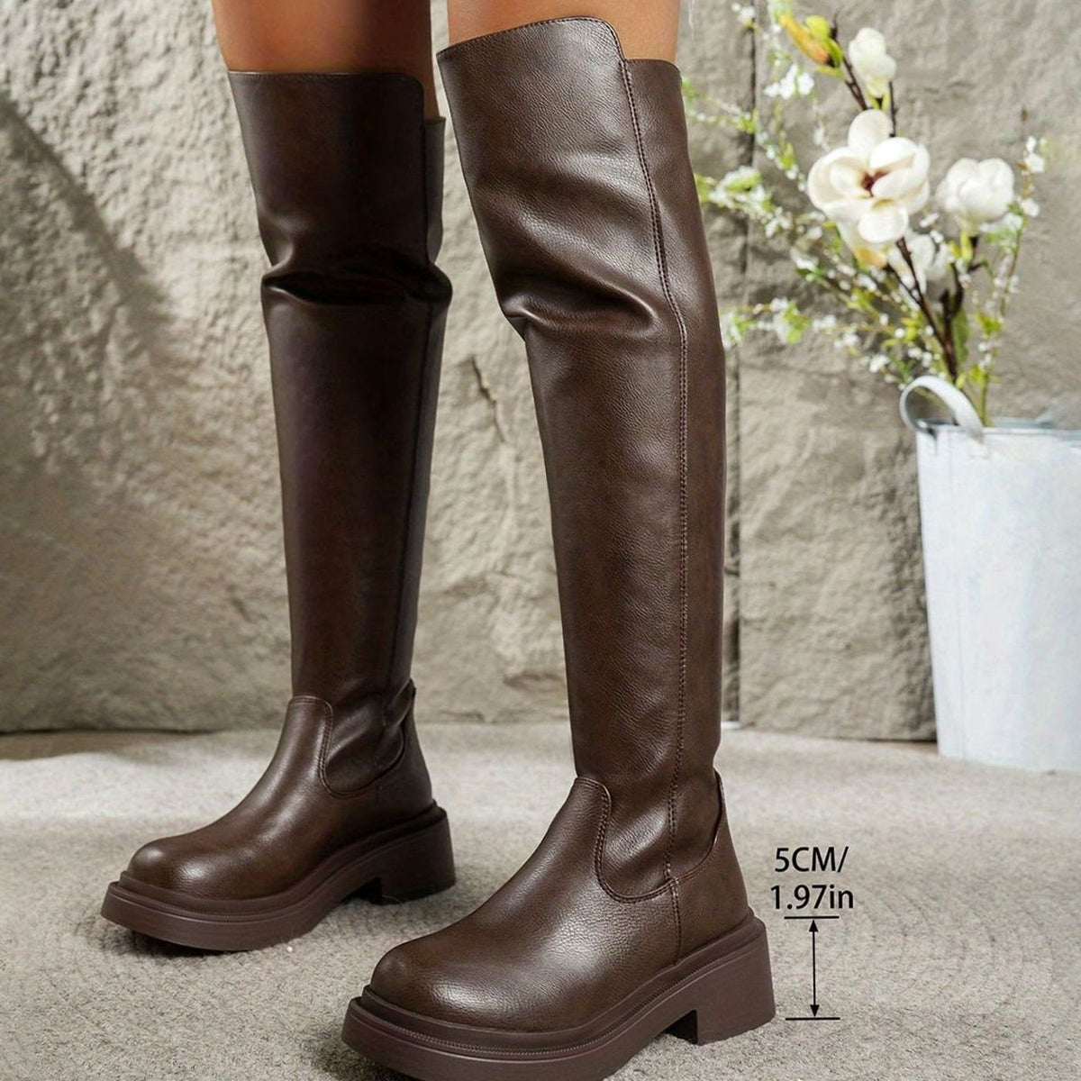 Madison | Women's Flat Over-the-Knee Side-Zip Stretch-Back Boots
