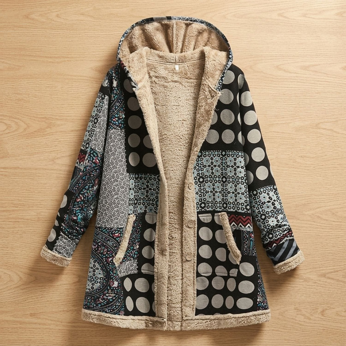Mia | Women's Floral Hooded Fleece-Lined Parka Winter Jacket