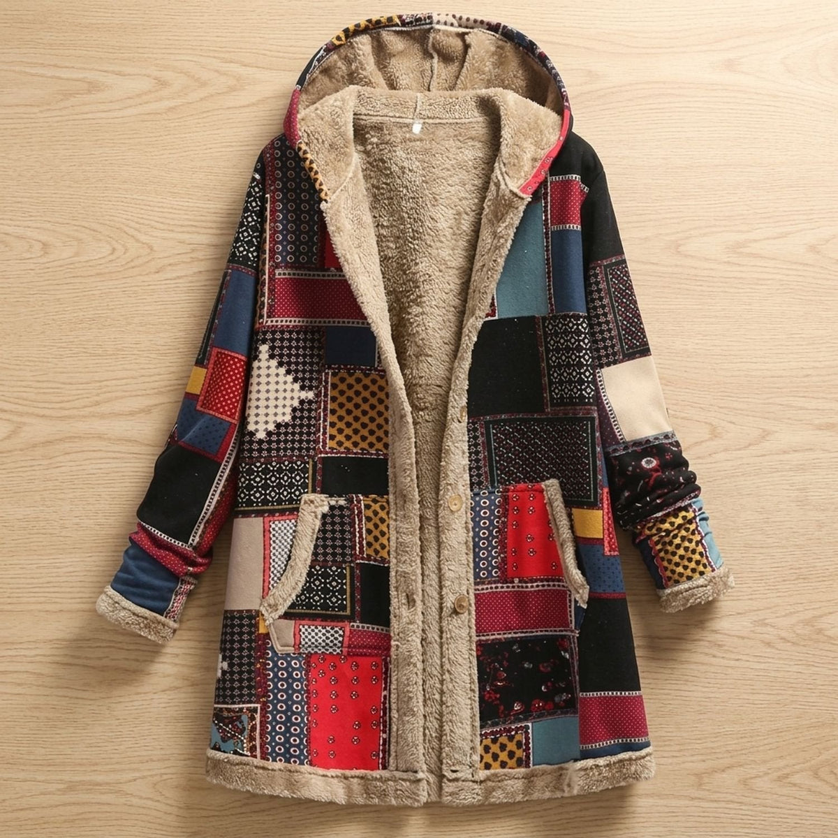 Mia | Women's Floral Hooded Fleece-Lined Parka Winter Jacket