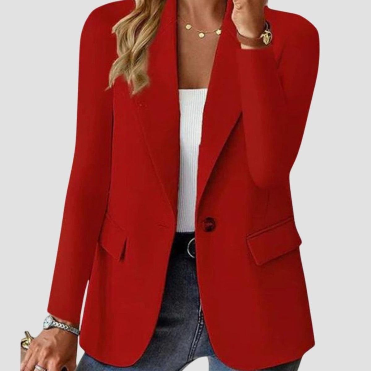 Layla | Women's Formal Blazer Structured Single-Button Long-Sleeve Jacket