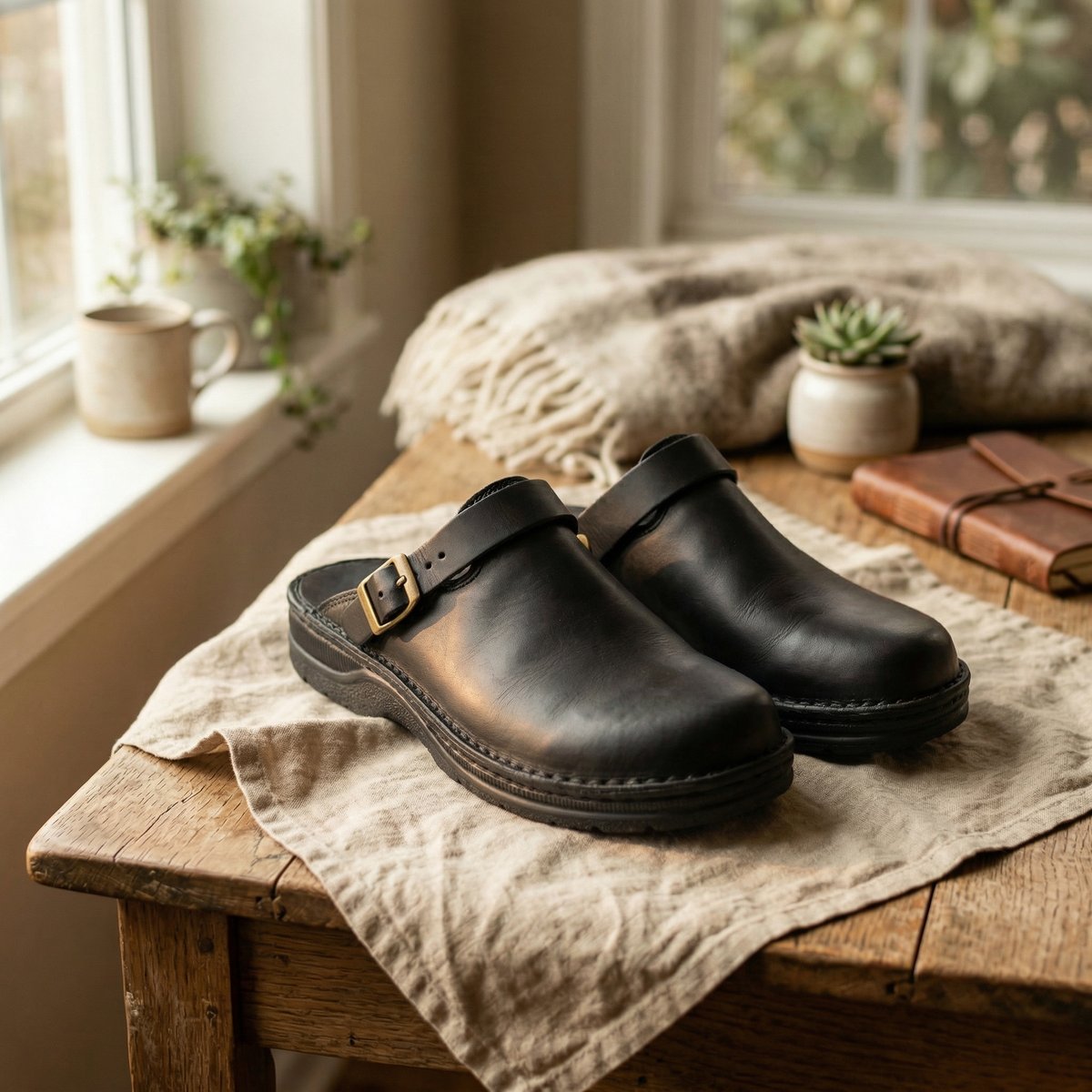Grace | Women's Full-Grain Leather Slip-On Ergonomic Clogs