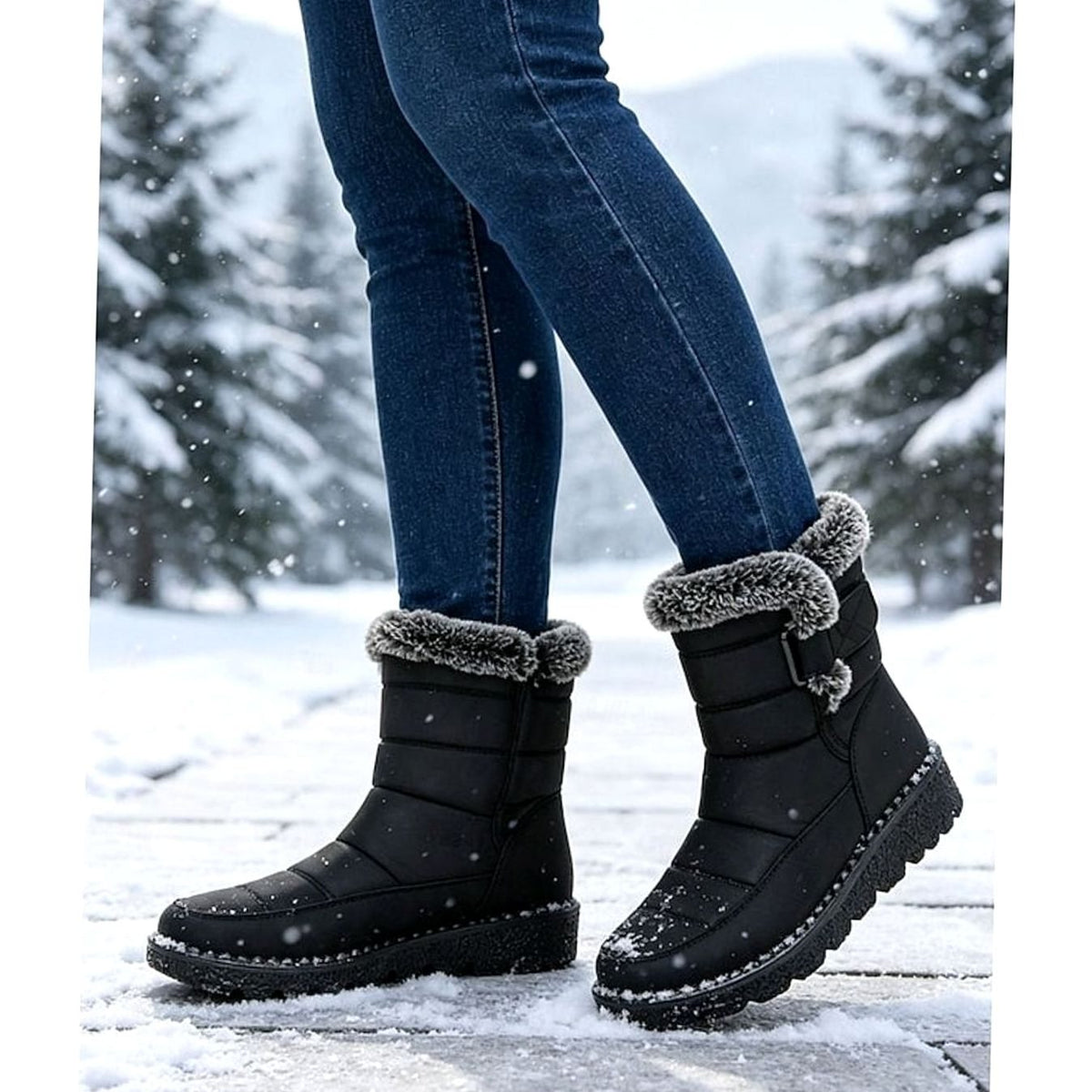 Isabella | Women's Fur-Trimmed Quilted Snow Boots Waterproof Winter