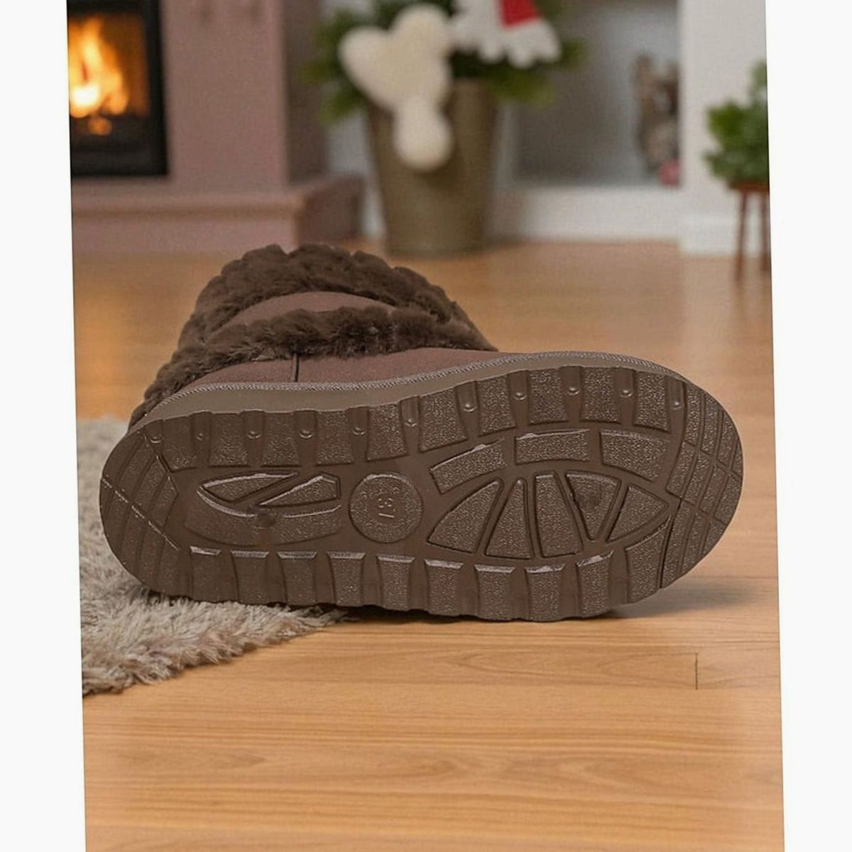 Eleanor | Women's Fur-Trimmed Slip-On Winter Snow Boots, Black