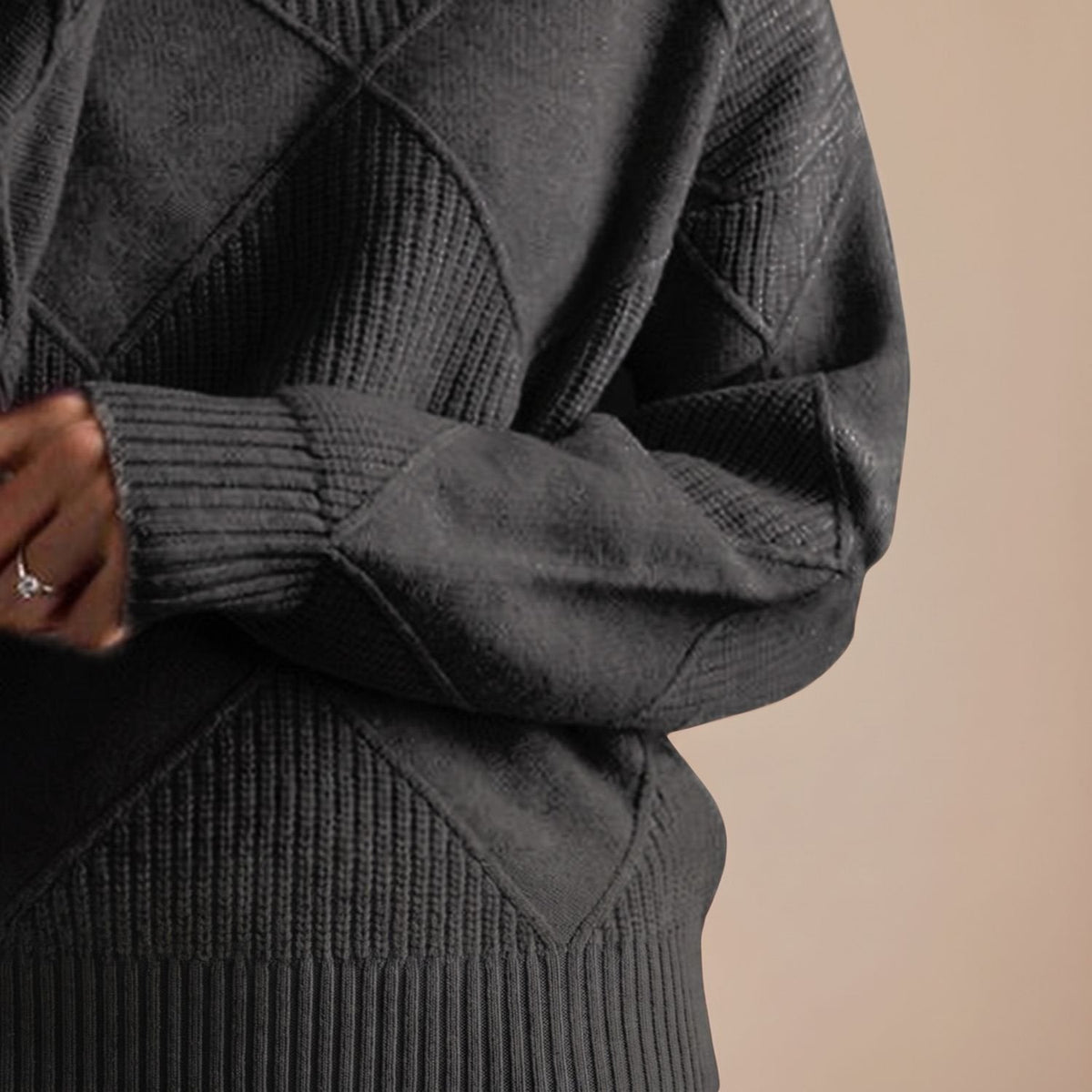 Layla | Women's Geometric Turtleneck Knit Pullover Sweater